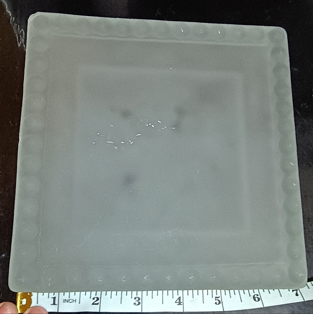 Lalique? Frosted Architectural Installation Glass Panel W/Cabochon Bead Edge 7.2